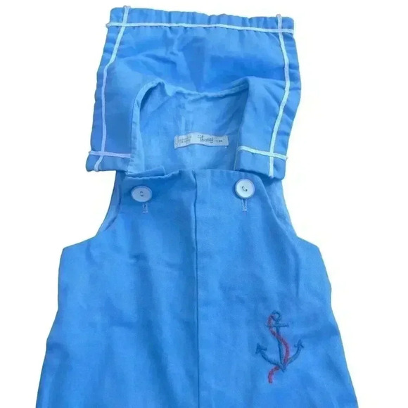 Vintage By Thomas Sailor Romper Longall Anchor Embroidery 12 M Outfit or Costume - Picture 1 of 6